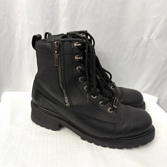 Milwaukee Motorcycle Boots Mens 9 EEE Accelerator Black Leather Dual Zip MB408 - Picture 1 of 10